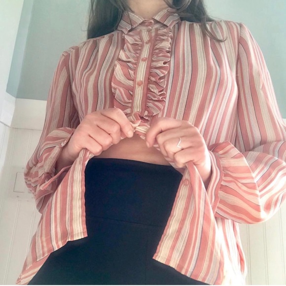 Ruffled 80s button down - Picture 4 of 4